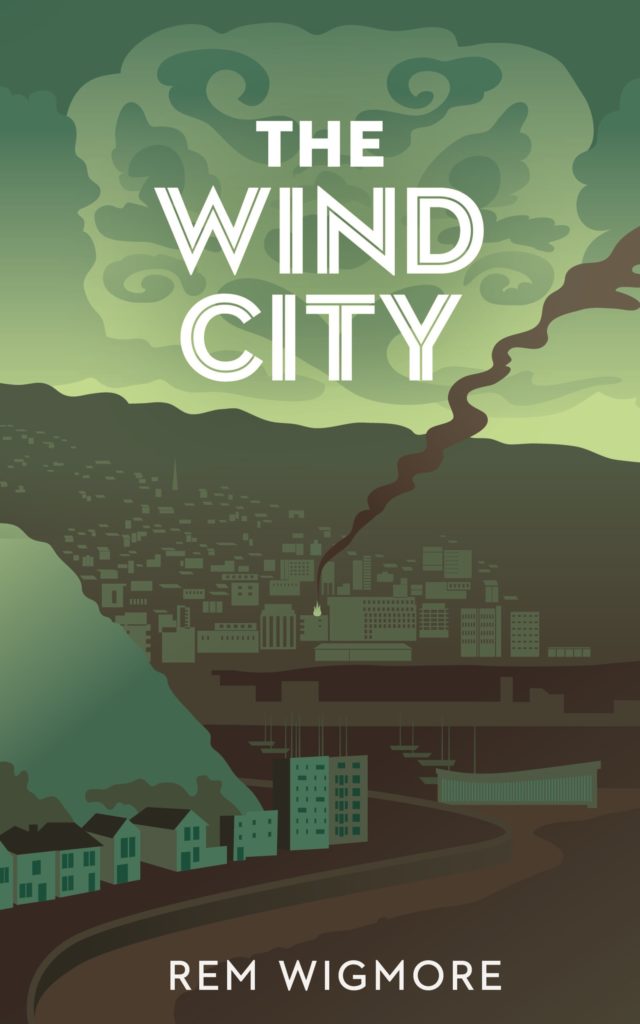 cover of The Wind City depicts Wellington in green tones